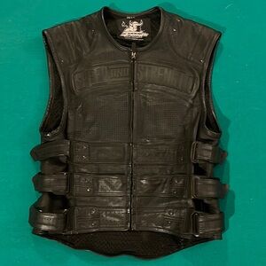 Men’s Small Speed and Strength Motorcycle leather vest